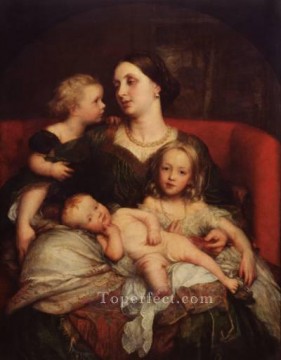 La señora George Augustus Frederick Cavendish Bentinck y sus hijos el simbolista George Frederic Watts Pinturas al óleo